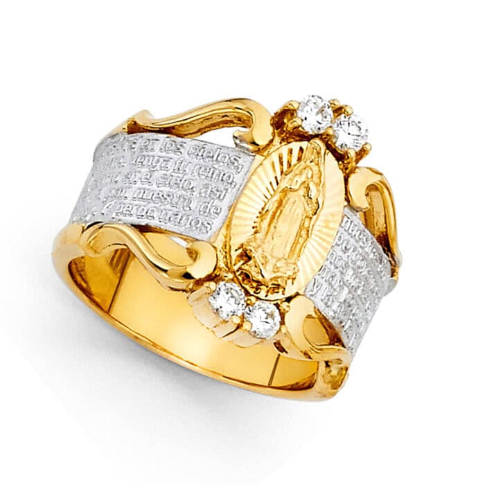 14K Yellow Gold Cubic Zirconia Wedding Band - Image 2