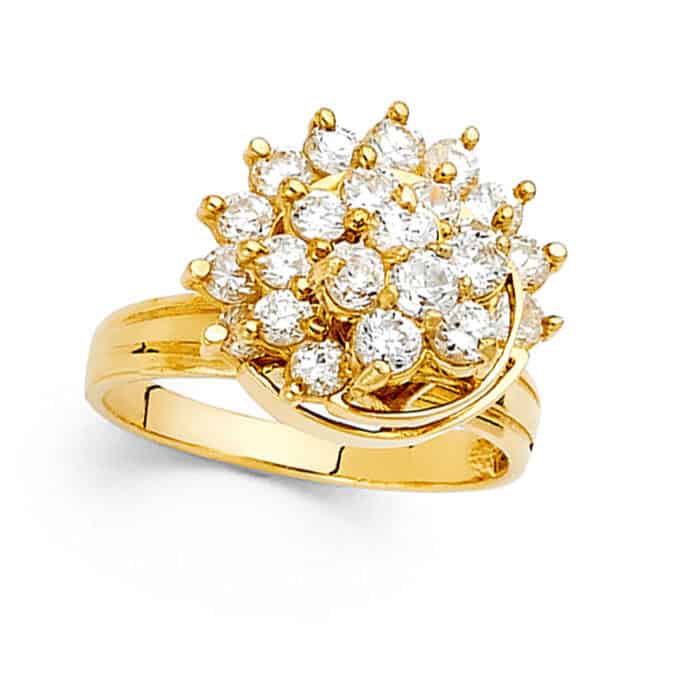 14K Yellow Gold Cubic Zirconia Motion Ring - Image 2