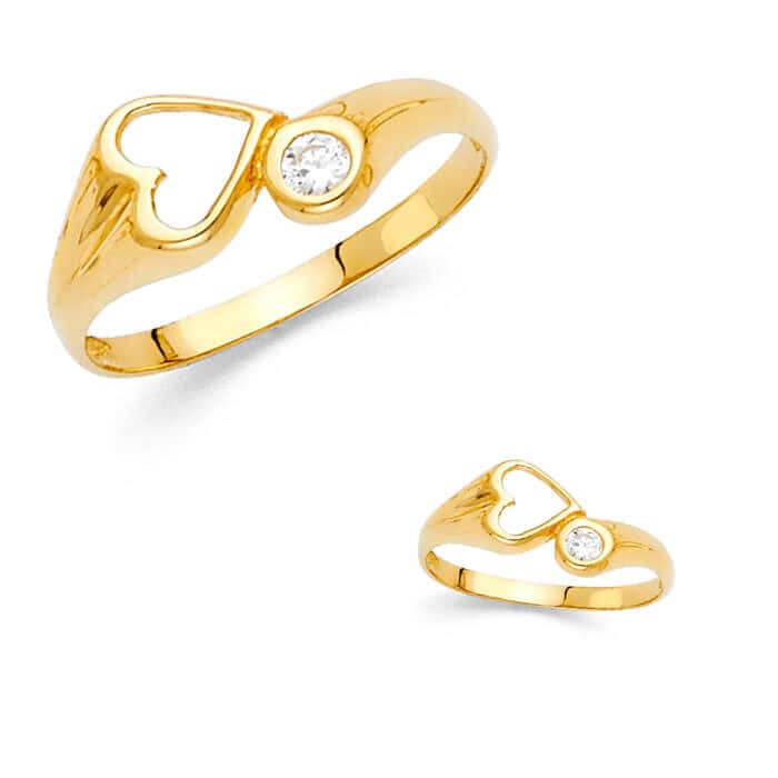 14K Yellow Gold Cubic Zirconia Fancy Ring - Image 3