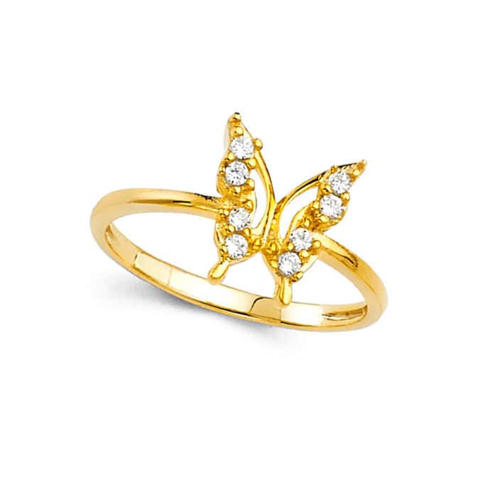 14K Yellow Gold Cubic Zirconia Fancy Ring - Image 2
