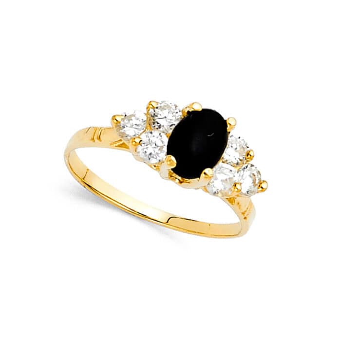 14K Yellow Gold Cubic Zirconia Fancy Ring - Image 2