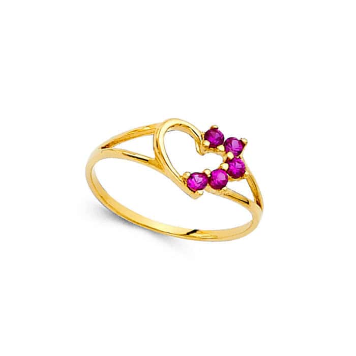 14K Yellow Gold Cubic Zirconia Babies Ring - Image 2