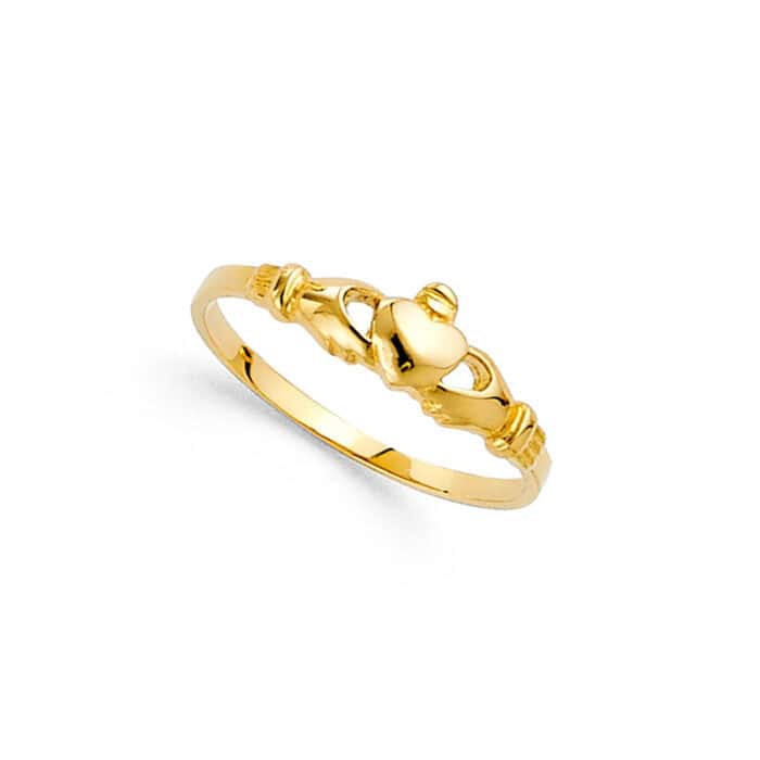 14K Yellow Gold Cubic Zirconia Babies Ring - Image 2