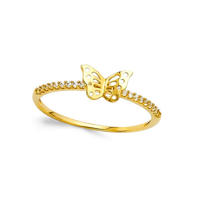 14K Yellow Gold Cubic Zirconia Fancy Ring - Image 2