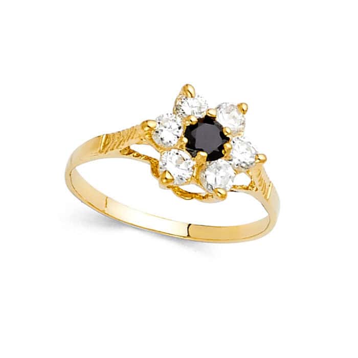 14K Yellow Gold Cubic Zirconia Fancy Ring - Image 2