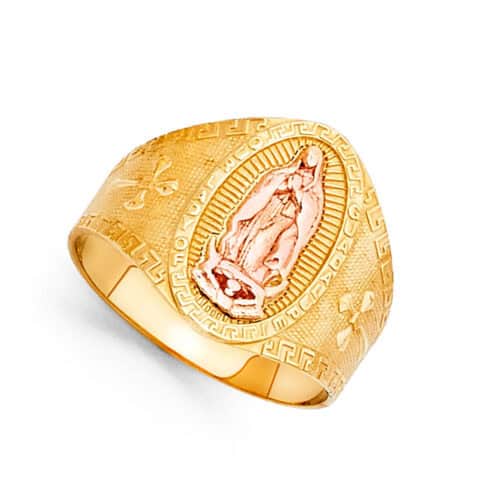 14K Two Tone Gold Our Lady of Guadalupe Ring