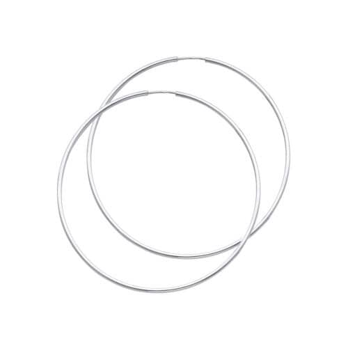 14K White Gold 1.5mm Hoop Earrings