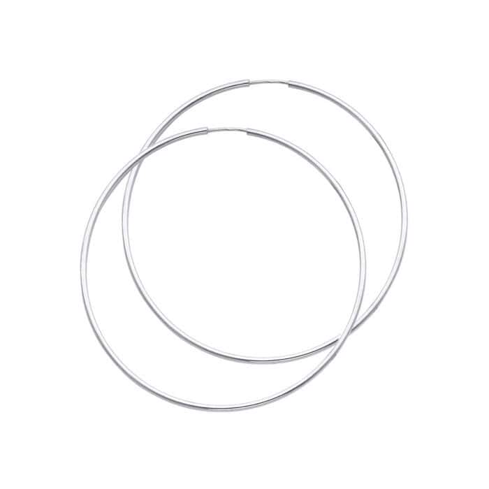 14K White Gold 1.5mm Hoop Earrings