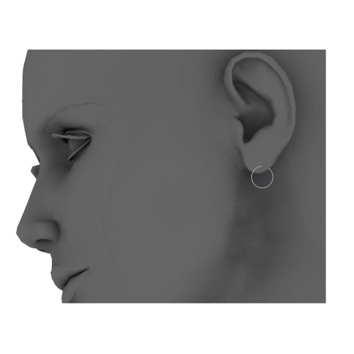 14K White Gold 1.5mm Hoop Earrings - Image 2