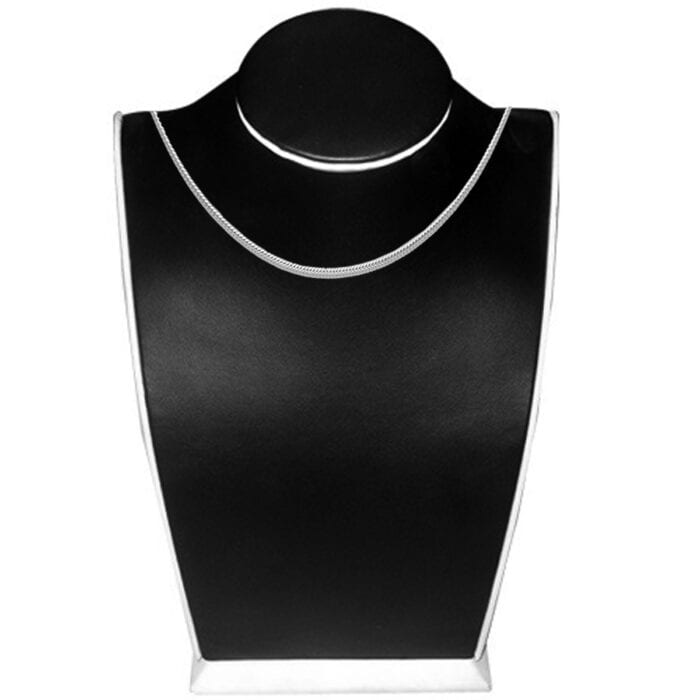 14K White Gold 2mm Sparkle Omega Necklace - 17" - Image 2