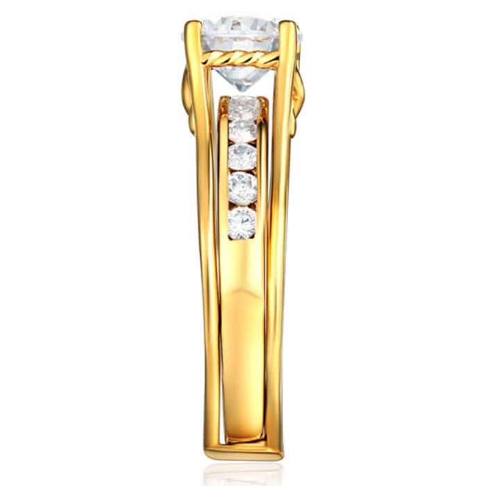 14K Yellow Gold Cubic Zirconia Engagement Ring - Image 3