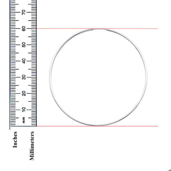 14K White Gold 1.5mm Hoop Earrings - Image 2