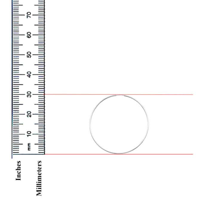 14K White Gold 1.5mm Hoop Earrings - Image 2