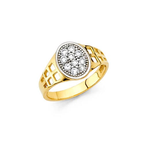 14K Yellow Gold Cubic Zirconia Babies Ring