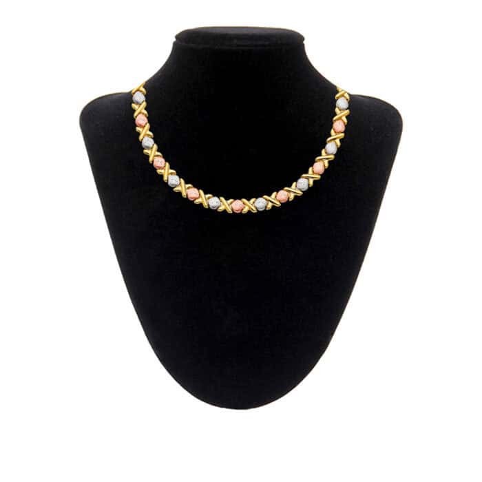 14K Tri Color Gold Stampato Necklace - Image 3