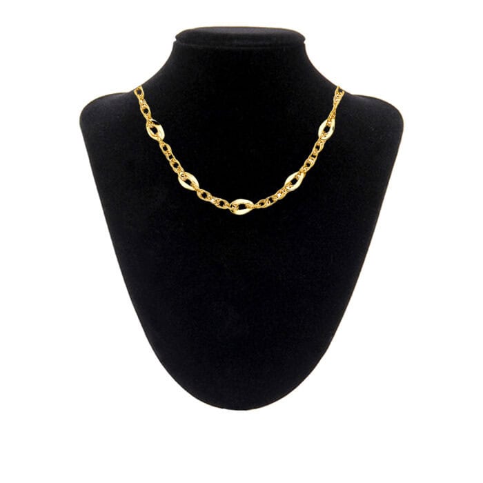 14K Yellow Gold Hollow Necklace - 18" - Image 3