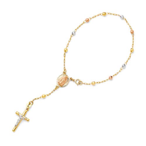 14K Two Tone Gold Rosario Bracelet