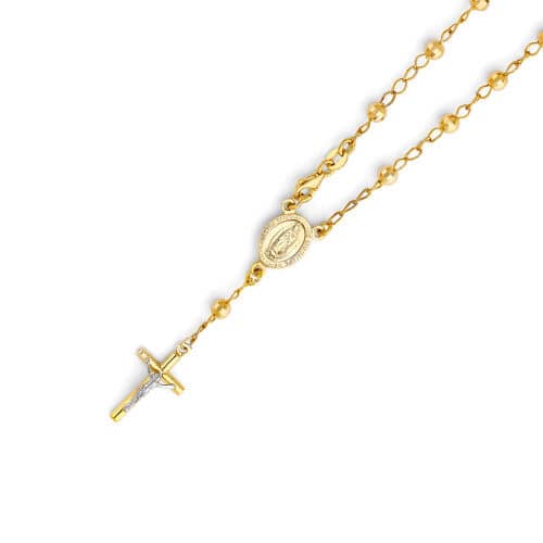 14K Yellow Gold 4mm Disco Ball Rosario Bracelet