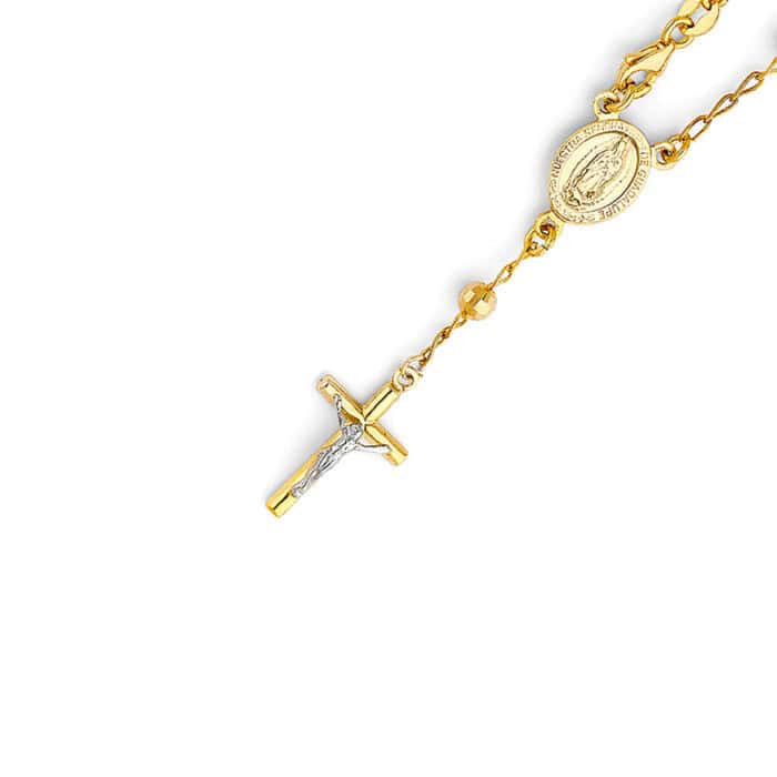 14K Yellow Gold 4mm Disco Ball Rosario Bracelet - Image 3