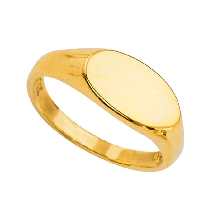 14K Yellow Gold Baby Signet Ring - Image 2