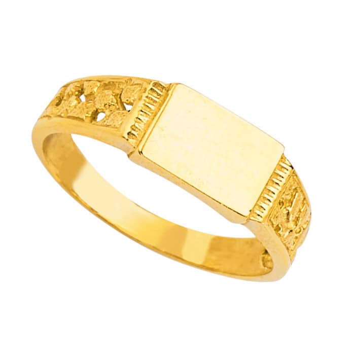 14K Yellow Gold Baby Signet Ring - Image 2