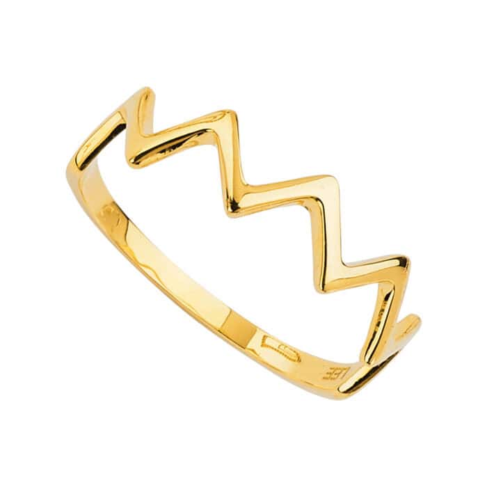 14K Yellow Gold Thunder-Shape Stackble Band - Image 2
