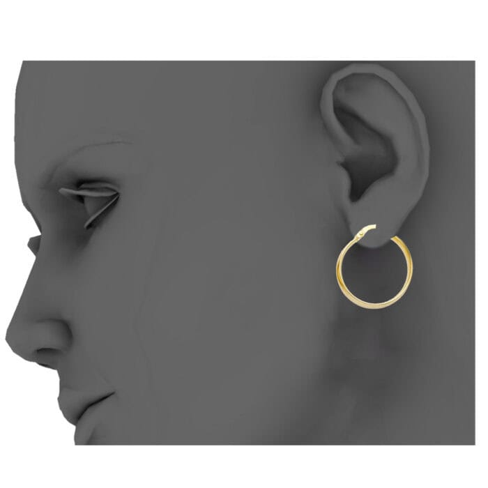 14K Yellow Gold 6mm Hoop Earrings - Image 3