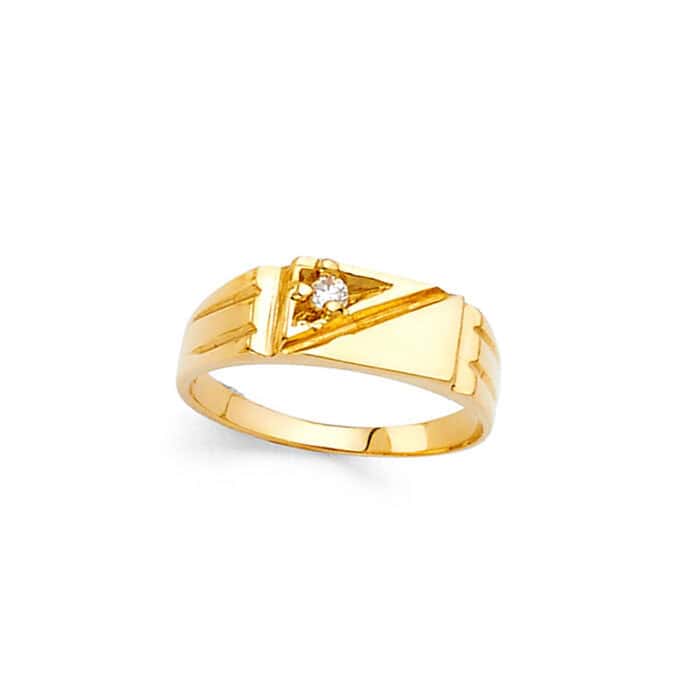 14K Yellow Gold Cubic Zirconia Babies Ring - Image 2