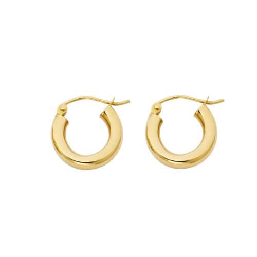 14K Yellow Gold 3.0 MM Hoop Earrings
