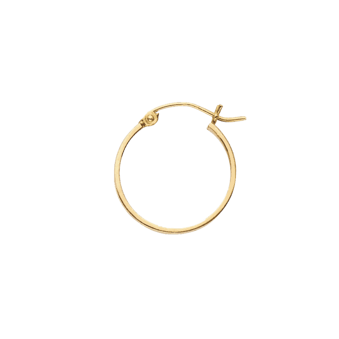 14K Tri Color Gold 3 Line Square Tube Hoop Earrings - Image 2