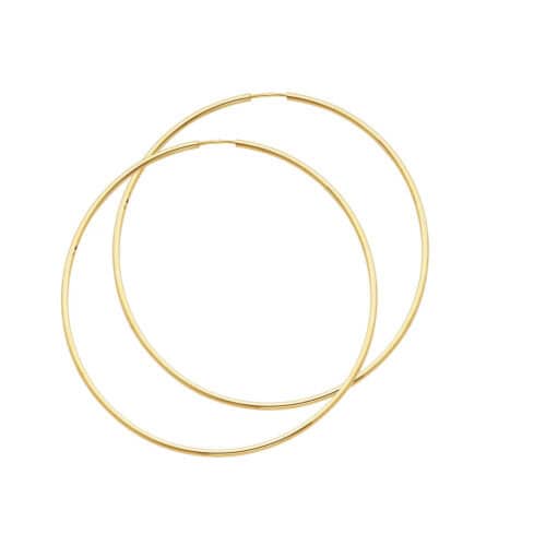 14K Yellow Gold 1.5mm Hoop Earrings