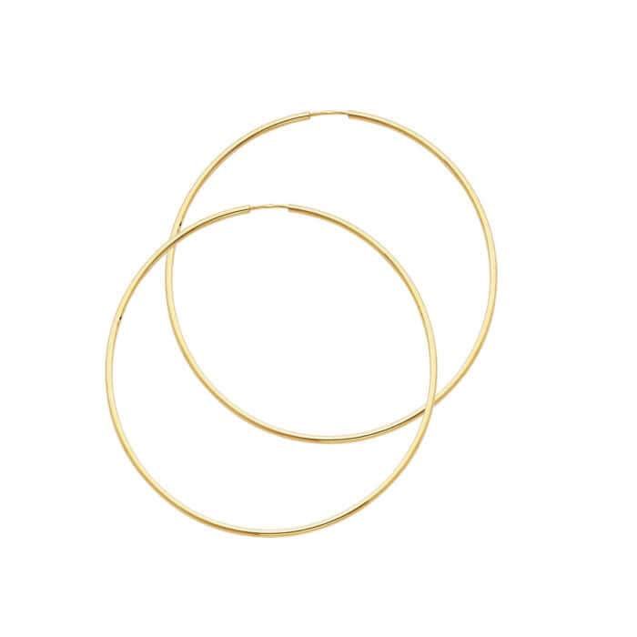 14K Yellow Gold 1.5mm Hoop Earrings