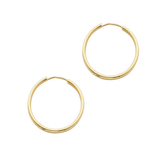 14K Yellow Gold 1.5mm Hoop Earrings