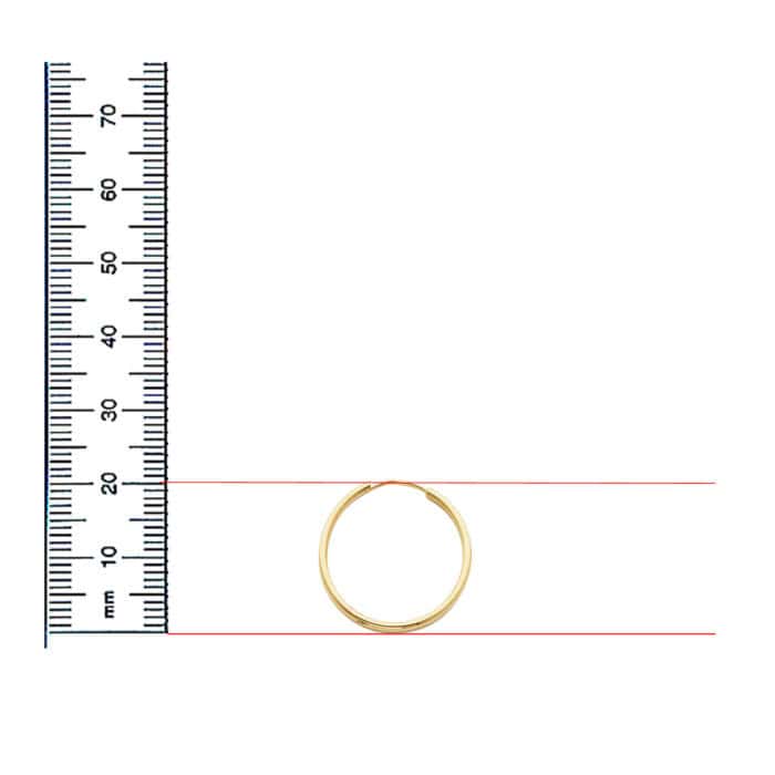 14K Yellow Gold 1.5mm Hoop Earrings - Image 2