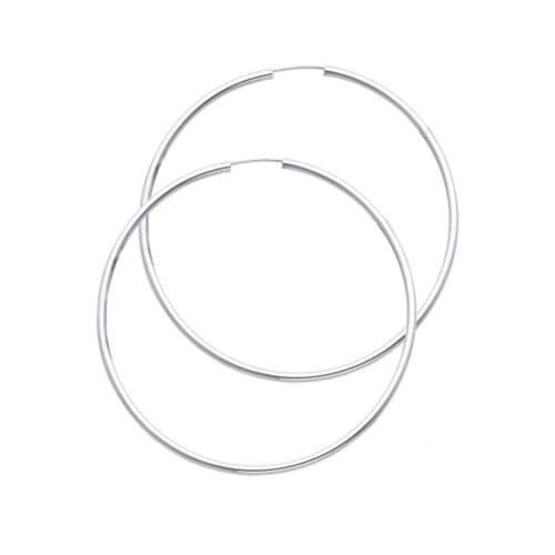 14K White Gold 2mm Hoop Earrings