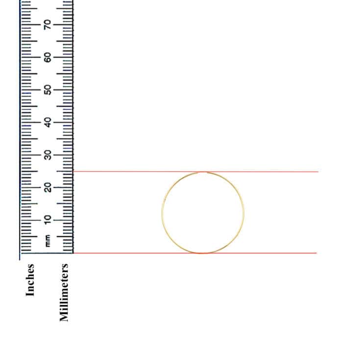 14K Yellow Gold 2mm Hoop Earrings - Image 2