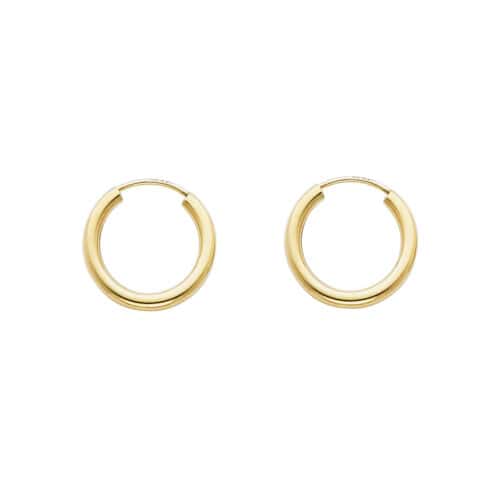 14K Yellow Gold 2mm Hoop Earrings