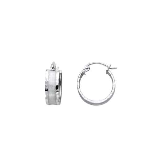 14K White Gold 5mm Hoop Earrings