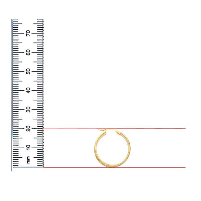 14K Yellow Gold 2mm Hoop Earrings - Image 2