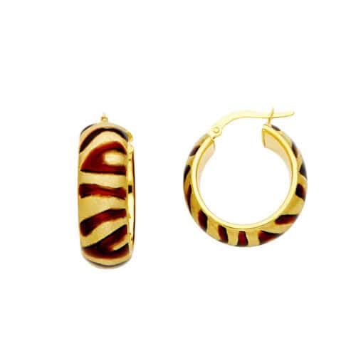 14K Yellow Gold 8mm Hollow Hoop Earrings
