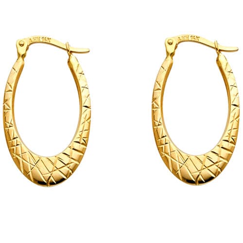 14K Yellow Gold 1.7mm Diamond Cut Earrings