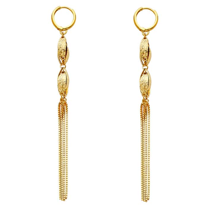 14K Yellow Gold Hanging Earrings