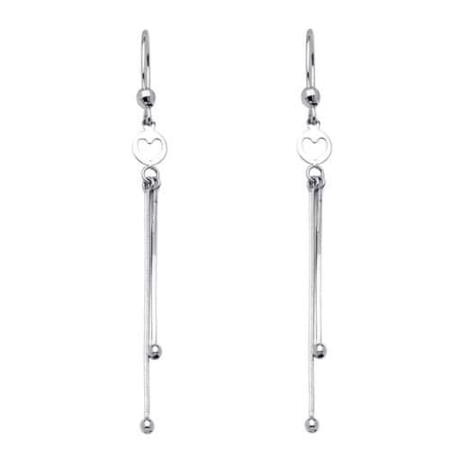 14K White Gold Hanging Earrings