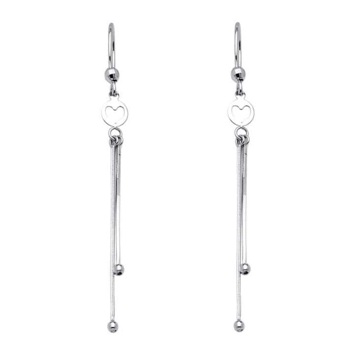 14K White Gold Hanging Earrings
