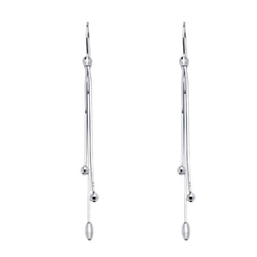 14K White Gold Hanging Earrings