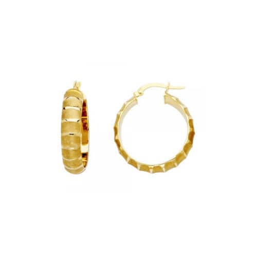 14K Yellow Gold 6mm Hoop Earrings