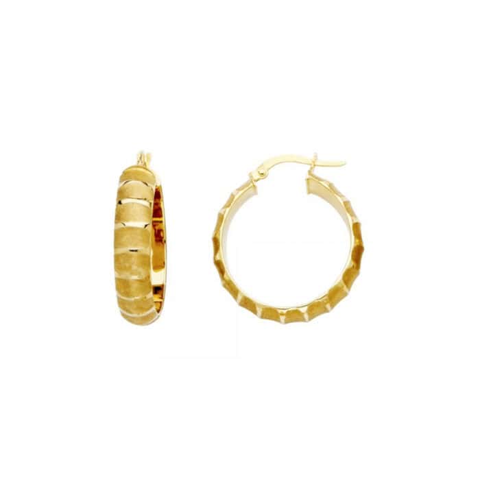 14K Yellow Gold 6mm Hoop Earrings