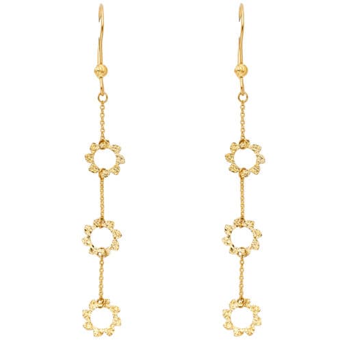 14K Yellow Gold Hanging Earrings