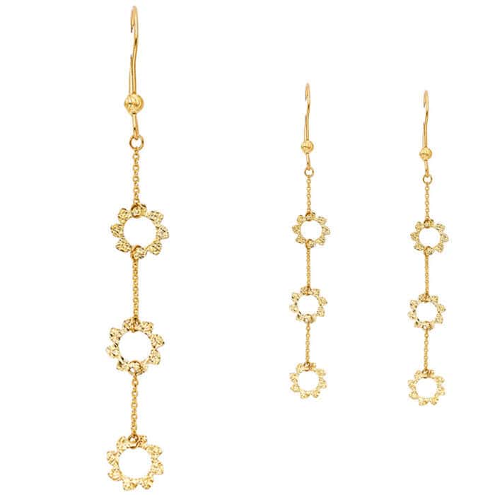 14K Yellow Gold Hanging Earrings - Image 2