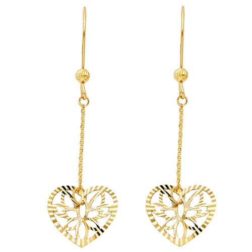 14K Yellow Gold Hanging Earrings